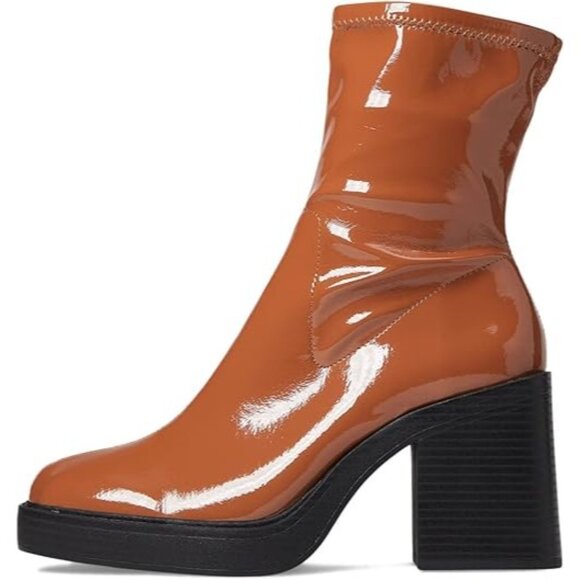 Kenneth Cole New York Women's Amber Ankle High Loafer Boot Chocolate Size 8.5 - Picture 4 of 6